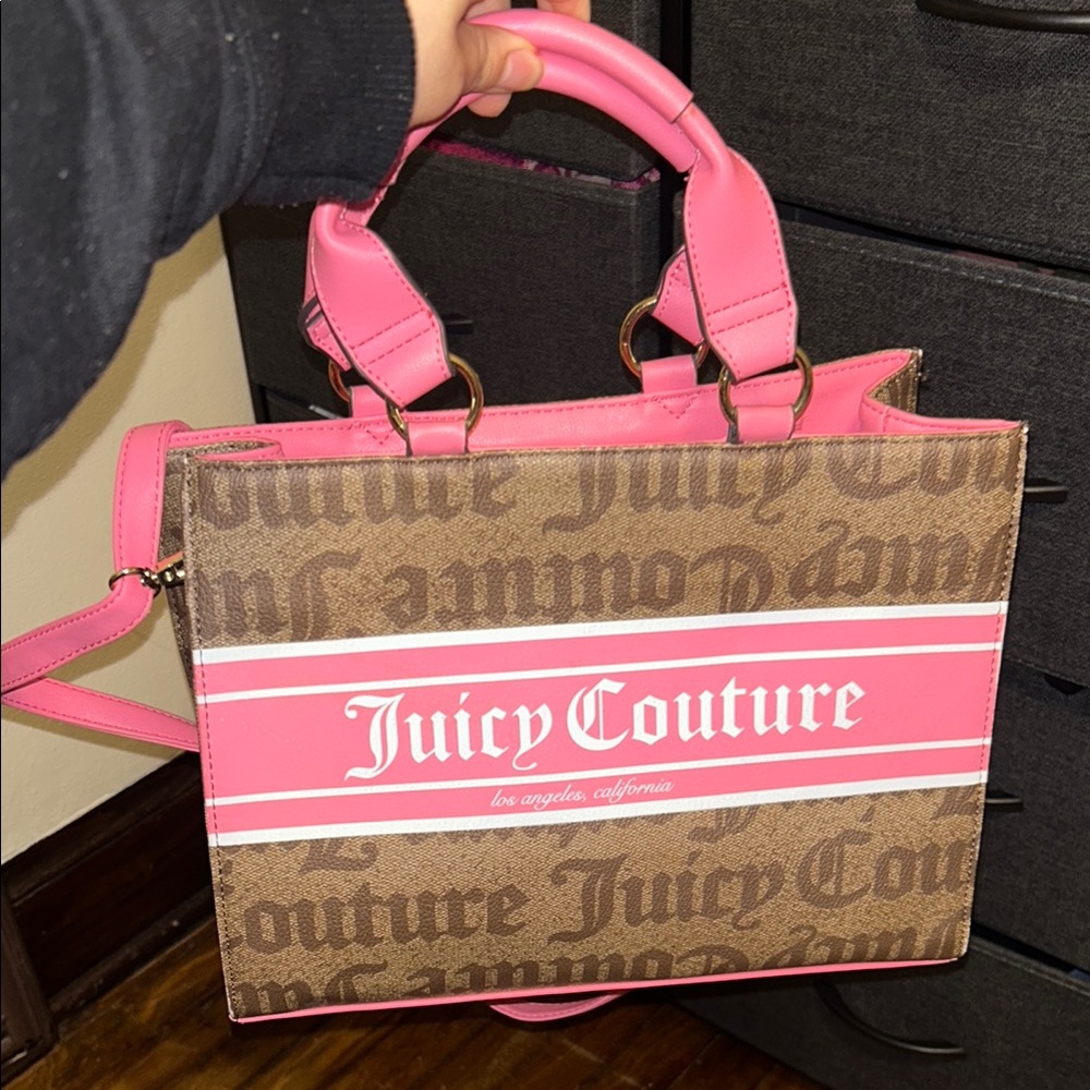 Juicy Couture Pink and Brown Tote Bag